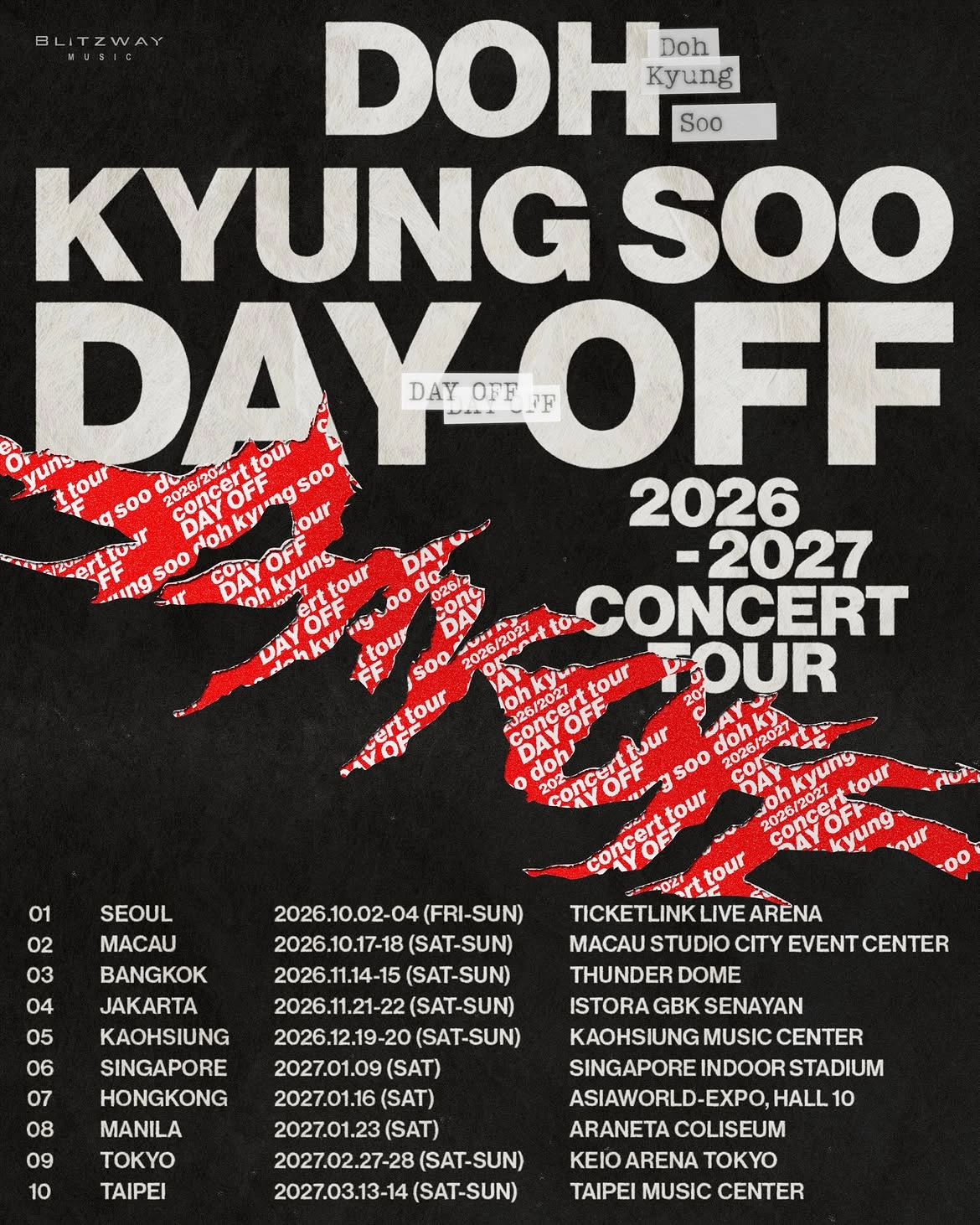 DOH KYUNG SOO "DAY OFF" Tour 2026-2027 Hong Kong Stop